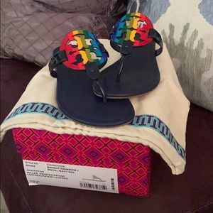 Leather Patent TB sandals